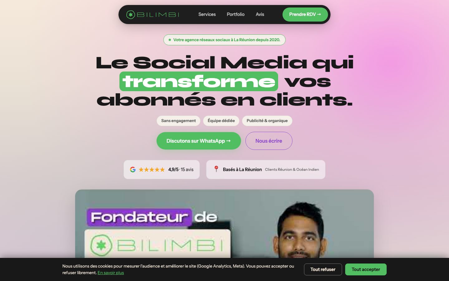 Site Bilimbi — RGPD, GA4, Pixel Meta